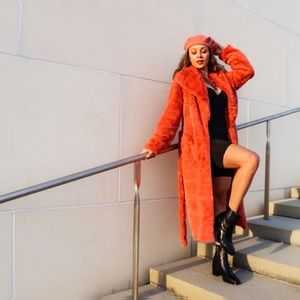 Faux Fur Trench Coat